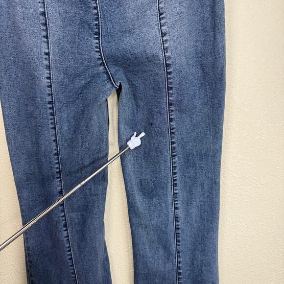 We The Free People Slim Pull On Flare Stretch Denim Jeans High Waist 27 - Picture 5 of 7
